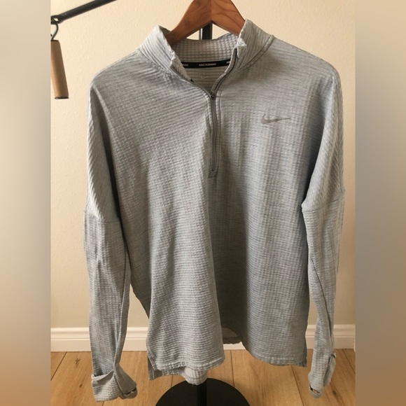 Nike Other - Nike running Dri Fit mens waffle quarter zip. XL. Light Gray